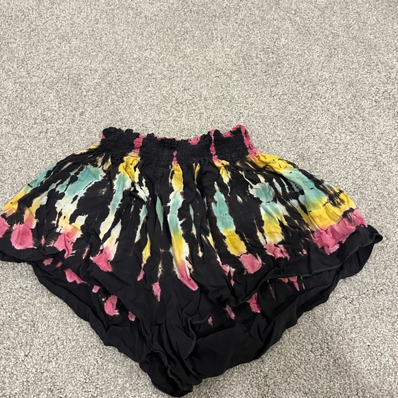 Vintage Havana Pants - Vintage Havana Tie-Dye Shorts - Black, Pink, Yellow, Green
